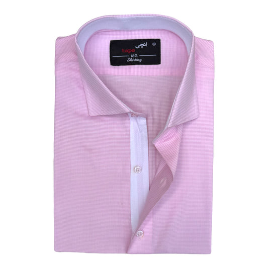 Powder Pink Self Print Shirt