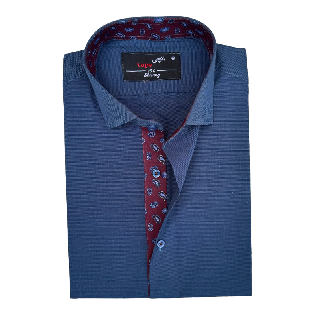 Blue Textured Cotton Shirt