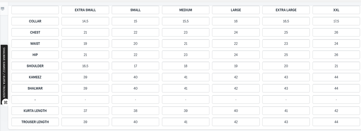 Size Chart