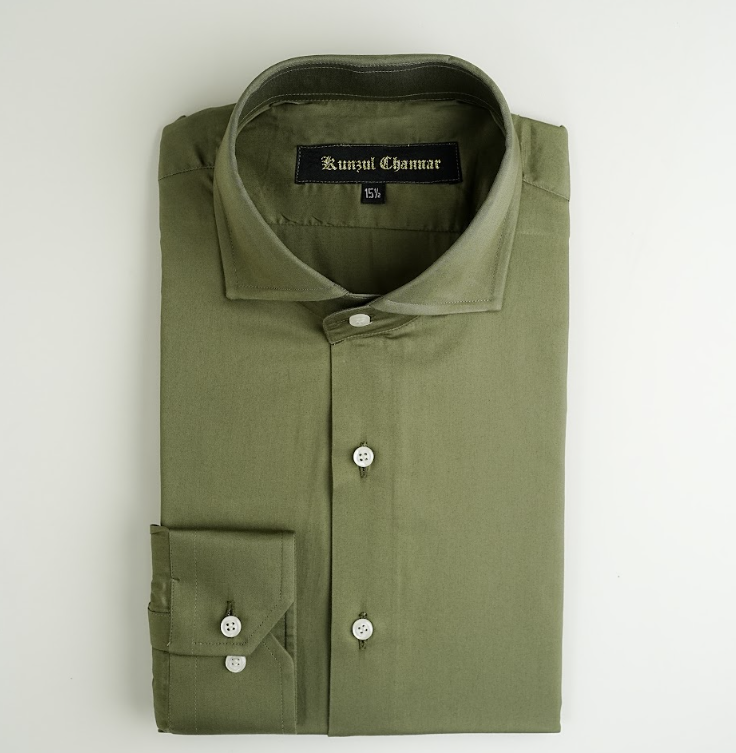 ARMY OLIVE GREEN COTTON SHIRT