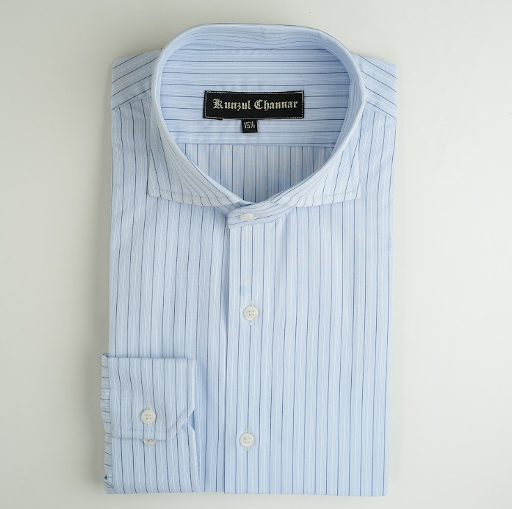 BLUE & WHITE STRIPED SHIRT