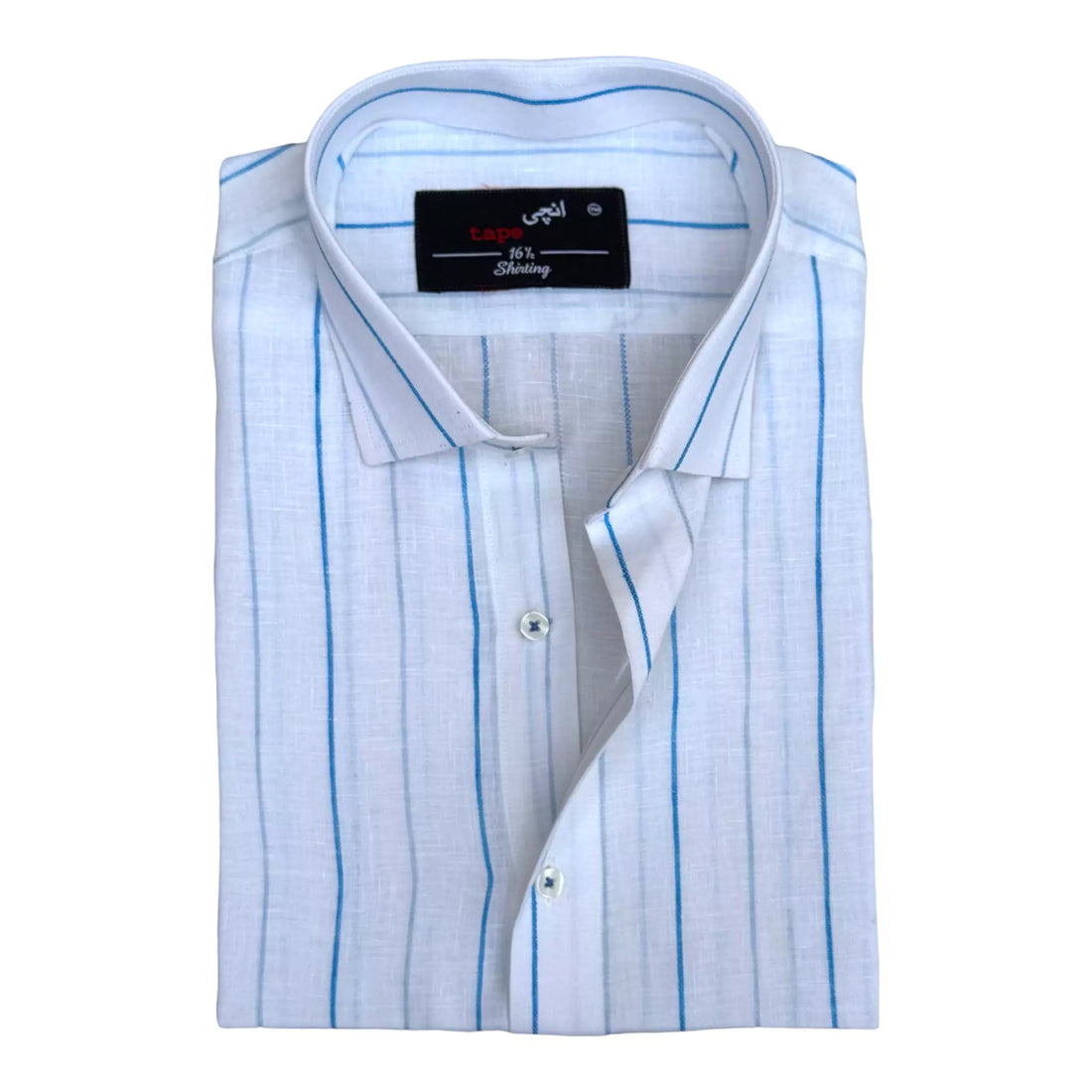 Micro Blue Striped Linen Shirt