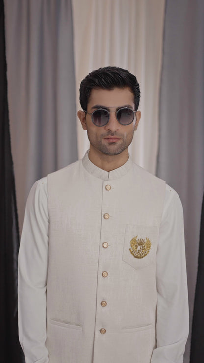 CREAM WHITE WAIST COAT