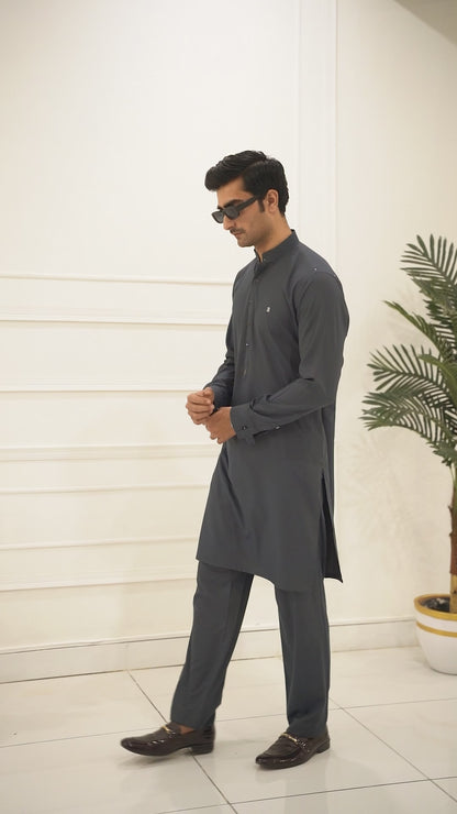 Dark Grey Kurta Trouser