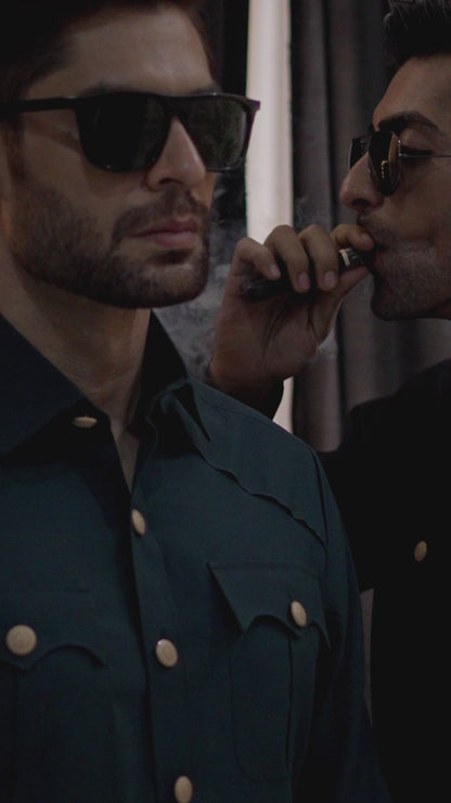 BLACK SAFARI KURTA TROUSER