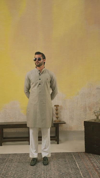 BEIGE COTTON KURTA