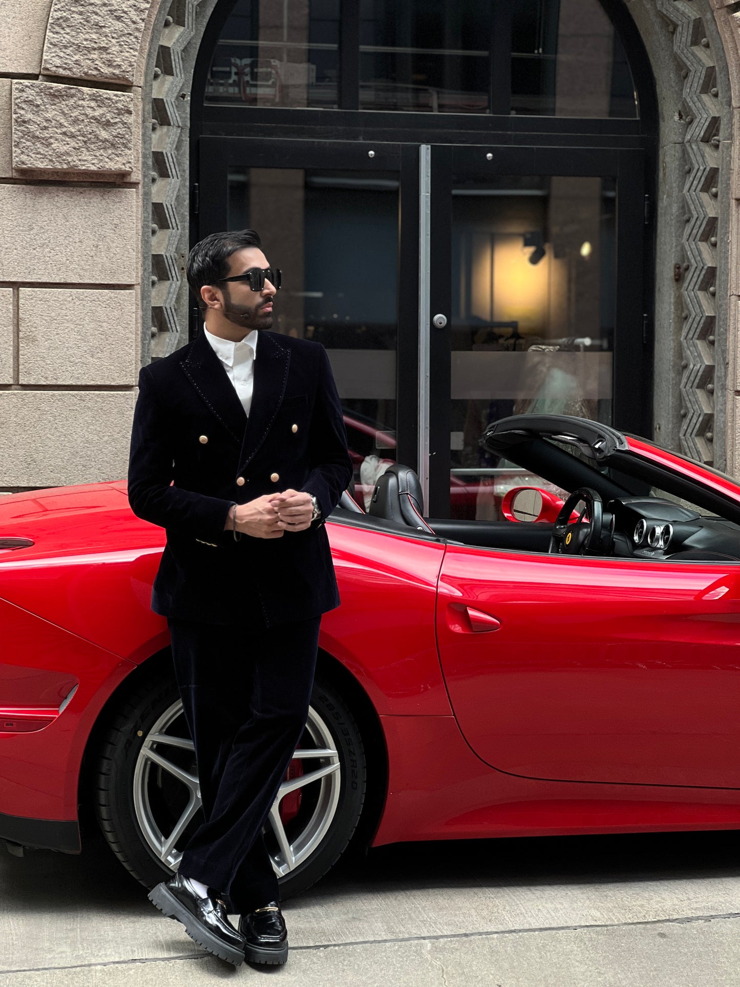 NAVY BLUE JAPANESE SUEDE SUIT