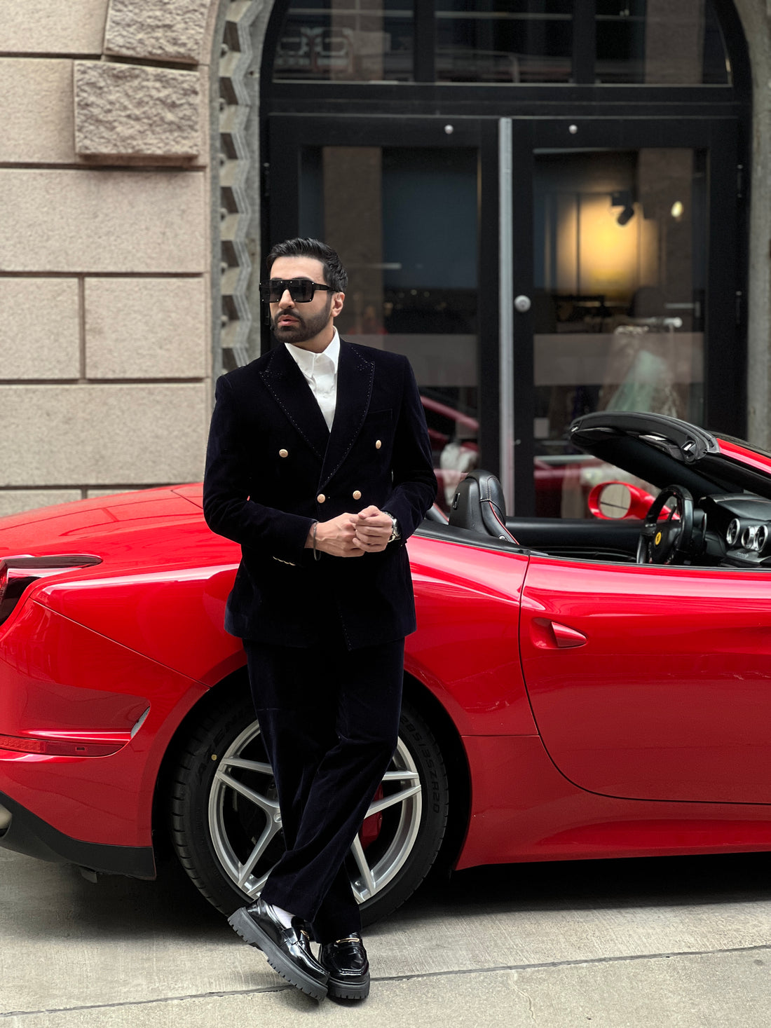 NAVY BLUE JAPANESE SUEDE SUIT