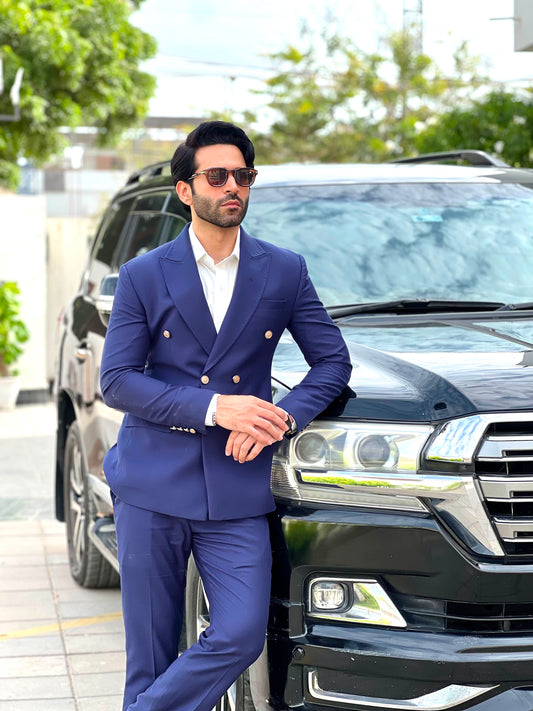 BLUE DOUBLE BREASTED SUIT