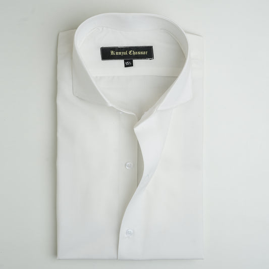 WHITE TEXTURED COTTON SHIRT