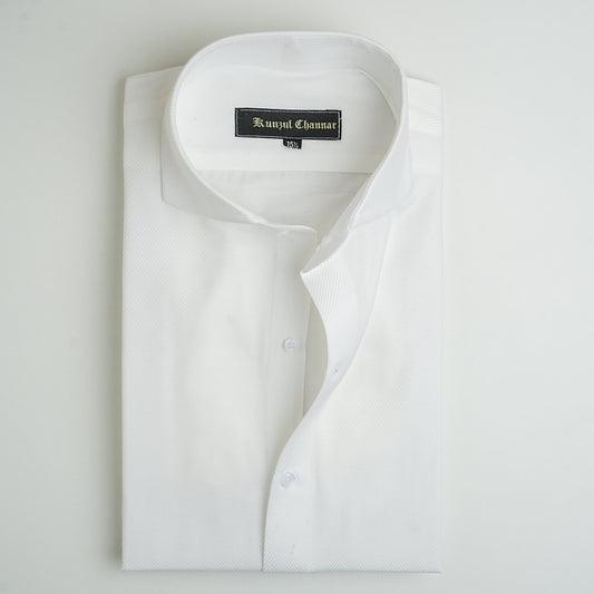 TWILL WHITE COTTON SHIRT