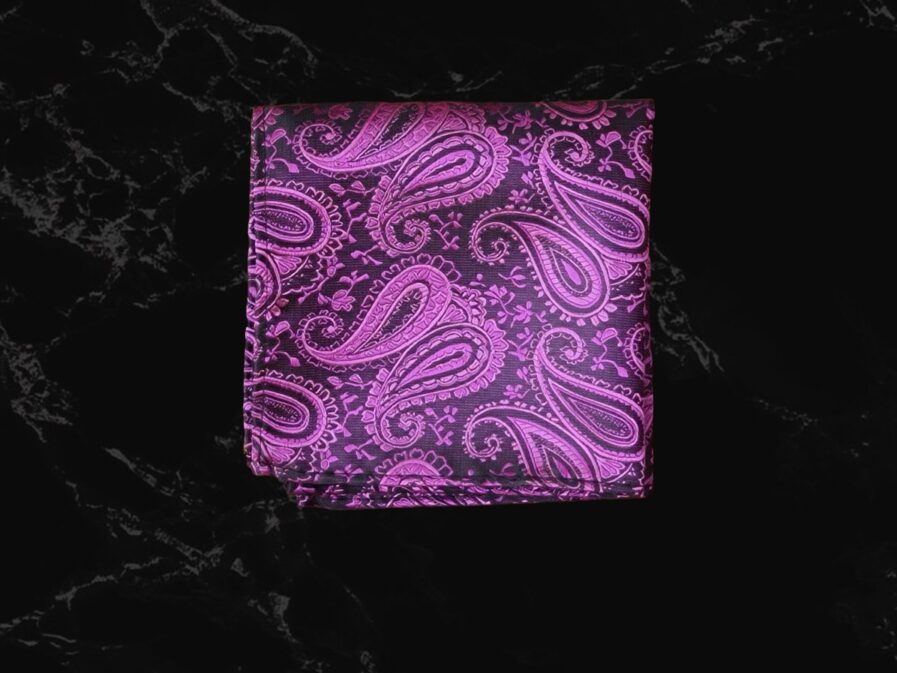 Purple Pattern Embossed Pocket Square