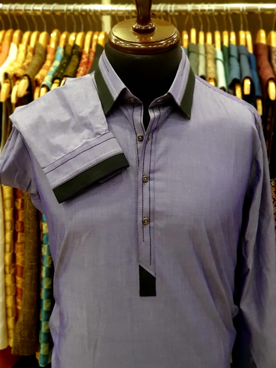 Lilac Shirt Collar Shalwar Kameez