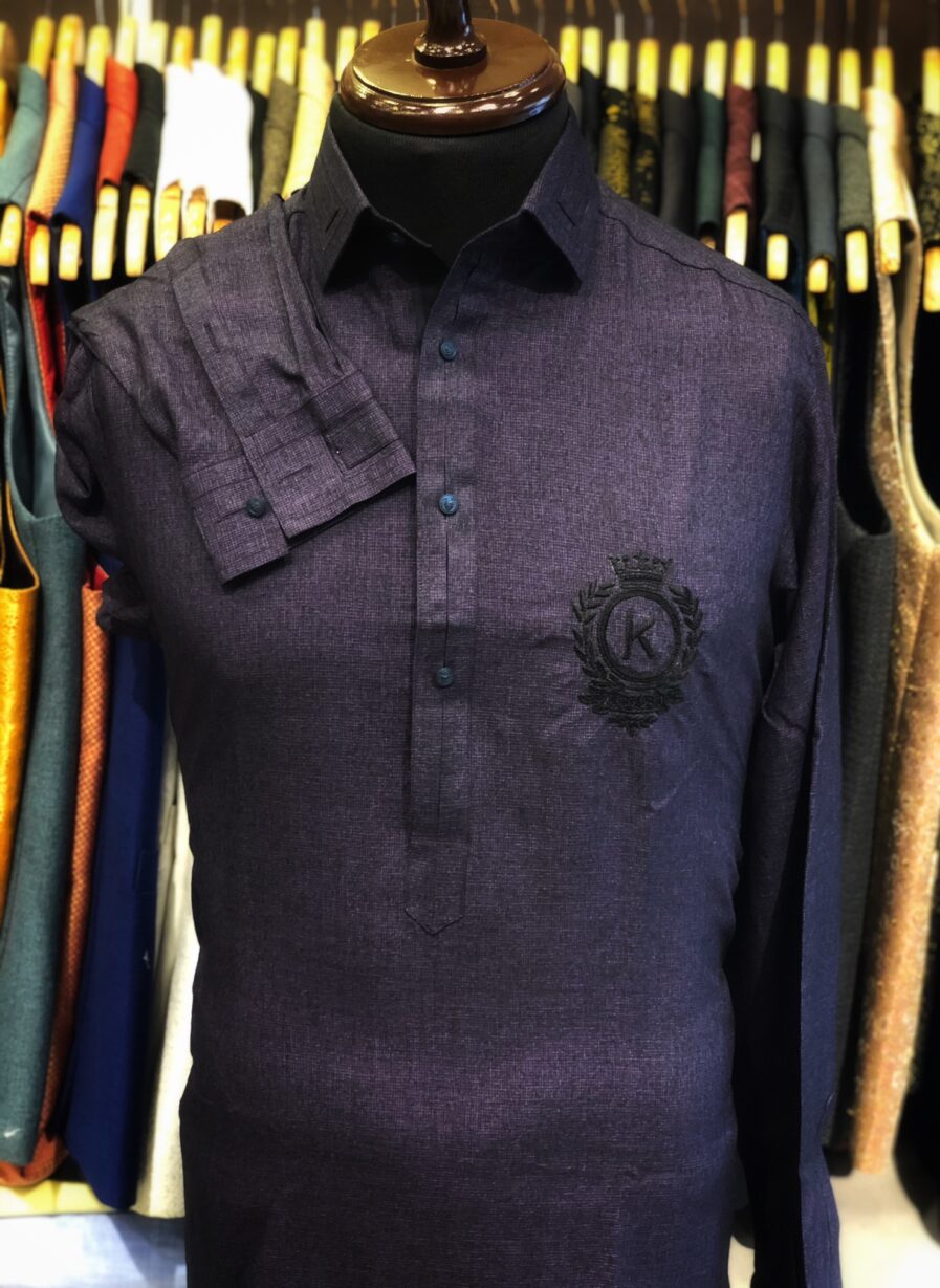 Purple Shirt Collar Shalwar Kameez