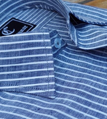 Blue & White Stripes Linen Shirt