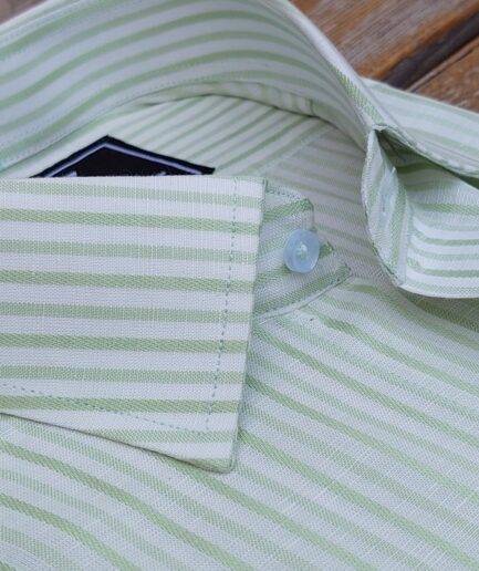 Green Stripes Linen Shirt