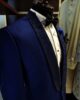 Pin Dot Blue Tuxedo Suit