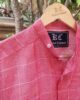 Biker's Collar Pink Linen Shirt